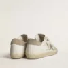 Super-Star LTD da donna con stella e linguetta sul tallone in pelle scamosciata beige e ricami floreali