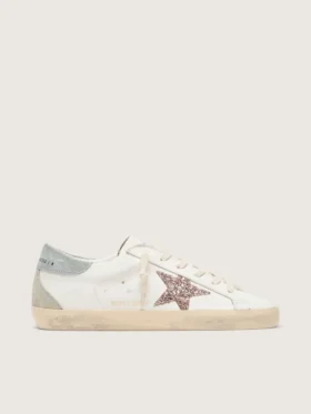 Super-Star LTD da donna con stella glitterata multicolore e linguetta sul tallone in pelle scamosciata