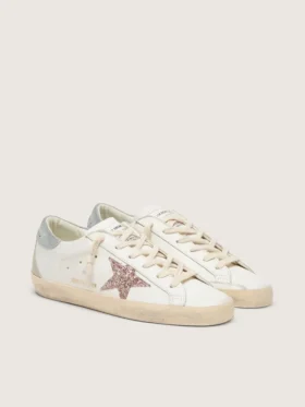 Super-Star LTD da donna con stella glitterata multicolore e linguetta sul tallone in pelle scamosciata