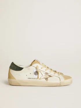 Super-Star LTD da donna con stella in pelle e linguetta sul tallone con cristalli Swarovski