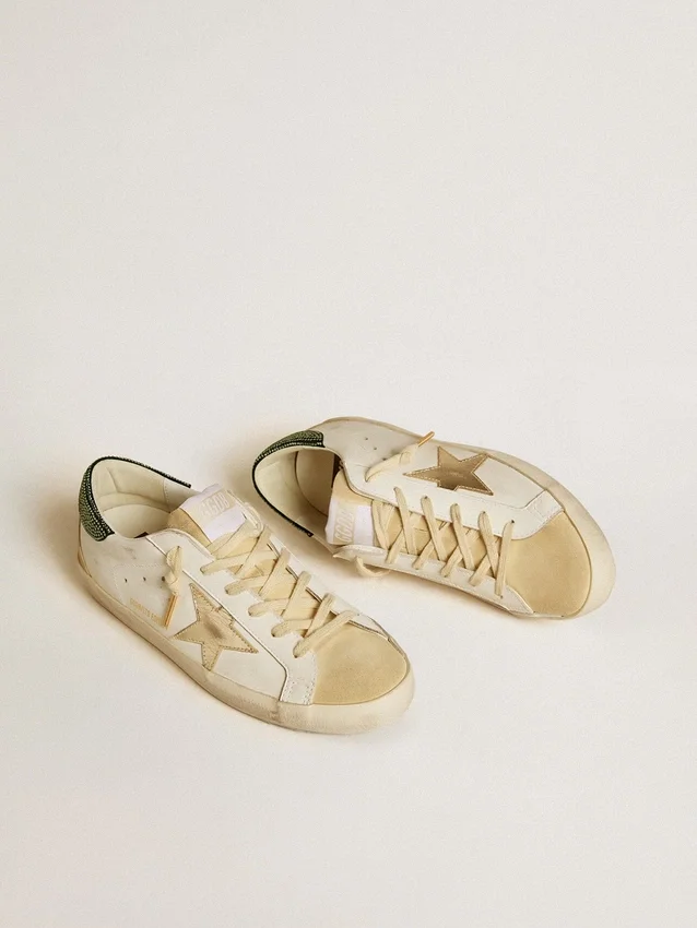 Super-Star LTD da donna con stella in pelle e linguetta sul tallone con cristalli Swarovski