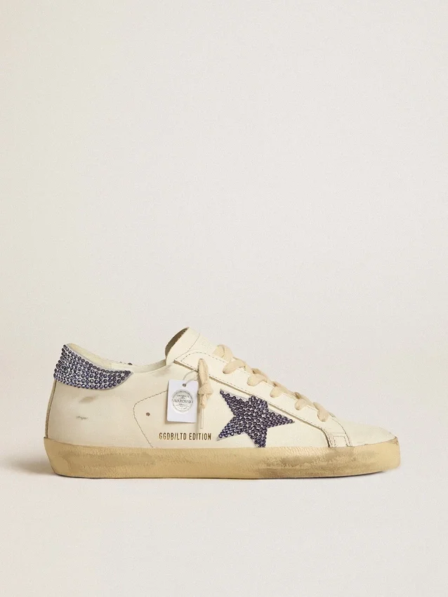 Super-Star LTD da donna con stella in pelle scamosciata e linguetta sul tallone con cristalli Swarovski