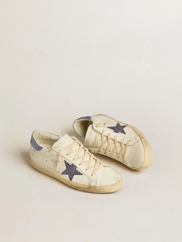 Super-Star LTD da donna con stella in pelle scamosciata e linguetta sul tallone con cristalli Swarovski