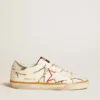Super-Star LTD da donna con stella traforata e linguetta sul tallone in pelle metallizzata