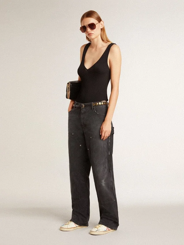 Super-Star LTD da donna con stella traforata e linguetta sul tallone in pelle metallizzata