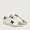 Super-Star LTD da donna in pelle bianca con stella nera e dettagli in pelle di pony