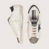 Super-Star LTD da donna in pelle bianca con stella nera e dettagli in pelle di pony