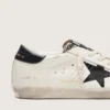 Super-Star LTD da donna in pelle bianca con stella nera e dettagli in pelle di pony