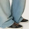 Super-Star LTD da donna in pelle glitterata nera con stella in pelle nera