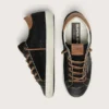 Super-Star LTD da donna in pelle glitterata nera con stella in pelle nera