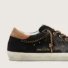 Super-Star LTD da donna in pelle glitterata nera con stella in pelle nera