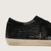 Super-Star LTD da donna in pelle nera con stampa coccodrillo, stella in pelle scamosciata nera e linguetta sul tallone