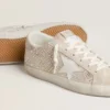 Super-Star LTD da donna in pelle scamosciata con cristalli Swarovski e stella in pelle grigio ghiaccio