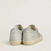 Super-Star LTD da donna in pelle scamosciata platino e cristalli Swarovski con stella in pelle scamosciata platino