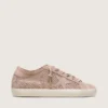 Super-Star LTD da donna in pelle scamosciata traforata rosa cipria con stella tono su tono