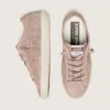 Super-Star LTD da donna in pelle scamosciata traforata rosa cipria con stella tono su tono
