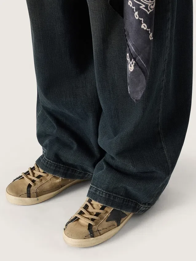 Super-Star LTD da donna in tela beige con stella in pelle nera