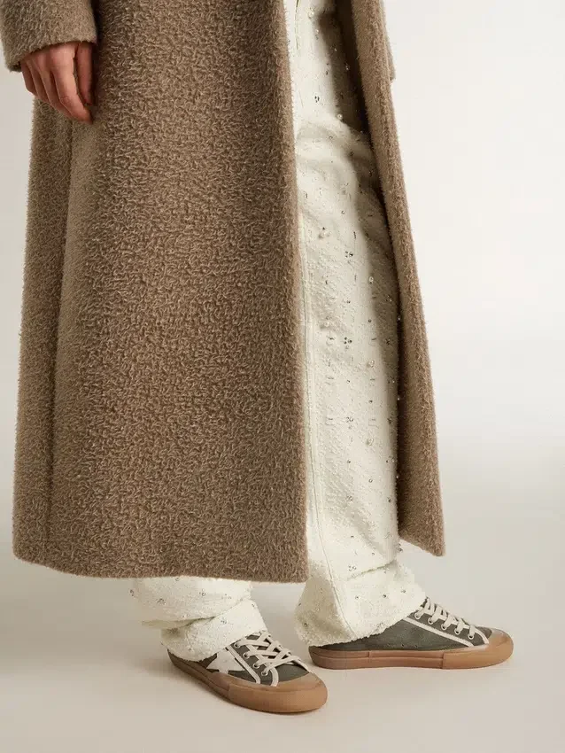 Super-Star LTD da donna in tela verde con stella in pelle bianca