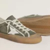 Super-Star LTD da donna in tela verde con stella in pelle bianca