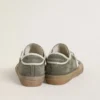 Super-Star LTD da donna in tela verde con stella in pelle bianca