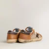 Super-Star LTD da uomo in lana beige con stella in pelle marrone e inserti color cammello