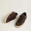 Super-Star LTD da uomo in nabuk marrone con stella in pelle scamosciata e linguetta sul tallone in pelle viola