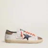 Super-Star LTD da uomo in pelle con stella in pelle nera e linguetta sul tallone in pelle beige