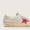 Super-Star LTD da uomo in pelle di pony bianca con stella in pelle scamosciata rossa