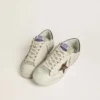 Super-Star LTD da uomo in pelle scamosciata con stella in pelle marrone e linguetta sul tallone in pelle metallizzata