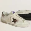 Super-Star LTD da uomo in pelle scamosciata con stella in pelle marrone e linguetta sul tallone in pelle metallizzata