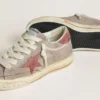 Super-Star LTD da uomo in pelle scamosciata grigia con stella e linguetta sul tallone in pelle scamosciata cerata rossa