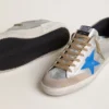 Super-Star LTD da uomo in pelle scamosciata metallizzata argento con stella in pelle e linguetta sul tallone in pelle scamosciata