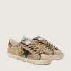 Super-Star LTD da uomo in tela beige con stella in pelle nera