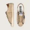 Super-Star LTD da uomo in tela beige con stella in pelle nera