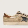 Super-Star LTD da uomo in tela beige con stella in pelle nera