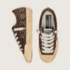 Super-Star Penstar da uomo in pelle scamosciata marrone con borchie