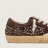 Super-Star Penstar da uomo in pelle scamosciata marrone con borchie