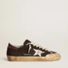 Super-Star Penstar da uomo in pelle scamosciata marrone con stella platino