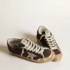Super-Star Penstar da uomo in pelle scamosciata marrone con stella platino