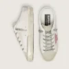 Super-Star Sabot a base biologica con stella rosa glitterata e punta in pelle scamosciata