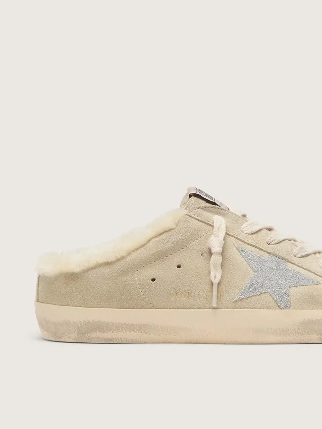 Super-Star Sabot con stella in cristallo Swarovski e fodera in shearling