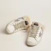 Super-Star Sabot da donna in pelle bianca e fodera in shearling