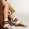 Super-Star Sabot da donna in pelle di pony con stampa leopardata e stella nera