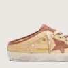 Super-Star Sabot da donna in rafia con stella rosso mattone