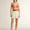 Super-Star Sabot da donna in tela beige con perline ricamate e stella in pelle scamosciata beige