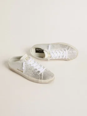 Super-Star Sabot LTD da donna con stella in pelle scamosciata grigia e cristalli Swarovski