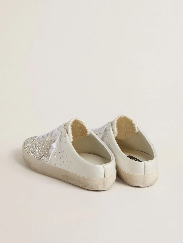 Super-Star Sabot LTD da donna con stella in pelle scamosciata grigia e cristalli Swarovski
