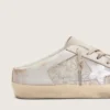 Super-Star Sabot LTD da donna in Swarovski con stella in pelle argento metallizzato