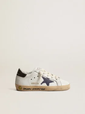 Super-Star Young in nappa con stella stampata e linguetta nera sul tallone