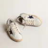 Super-Star Young in nappa con stella stampata e linguetta nera sul tallone
